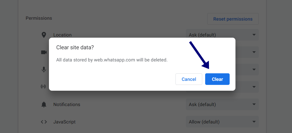 clear cache cookies chrome clear cache