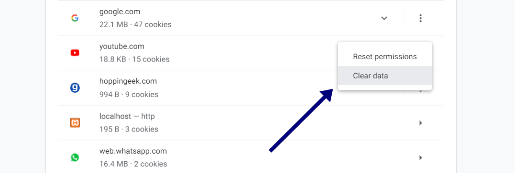 clear cache cookies chrome clear cache