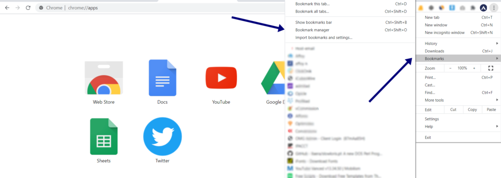 Export Chrome Bookmarks and export chrome Passwords