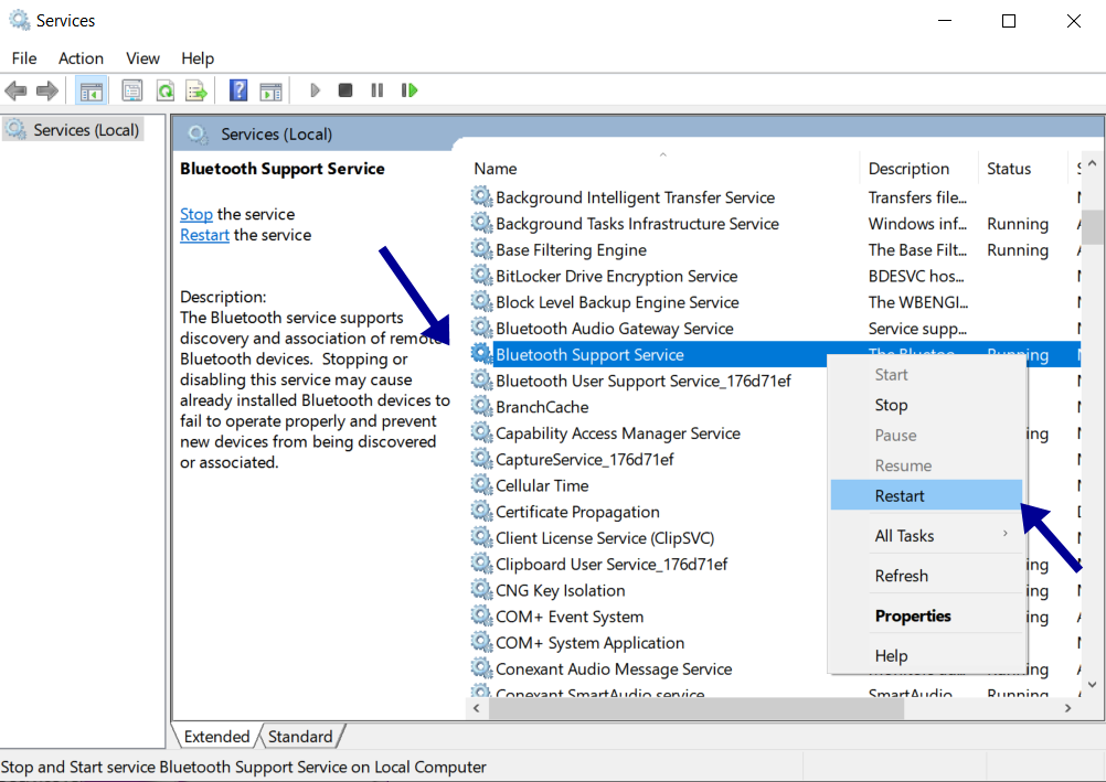 bluetooth file transfer not working windows 10