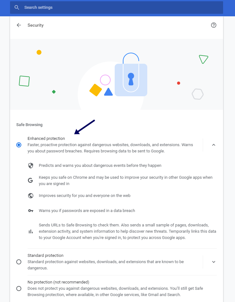 Google Chrome Secu­ri­ty Set­tings, Chrome Secu­ri­ty Set­tings tips