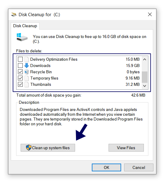 Delete Cache Files in Windows 10, clean Cache Files in Windows