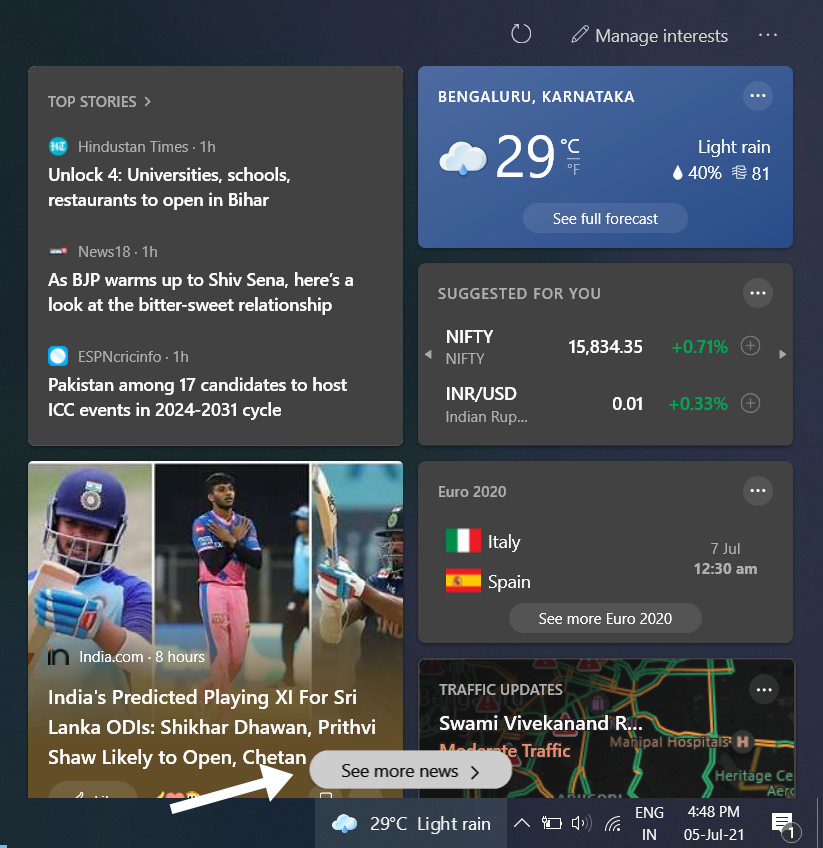 Disable News and Interests Widget, Disable News and Interests Widget on Windows 10 taskbar