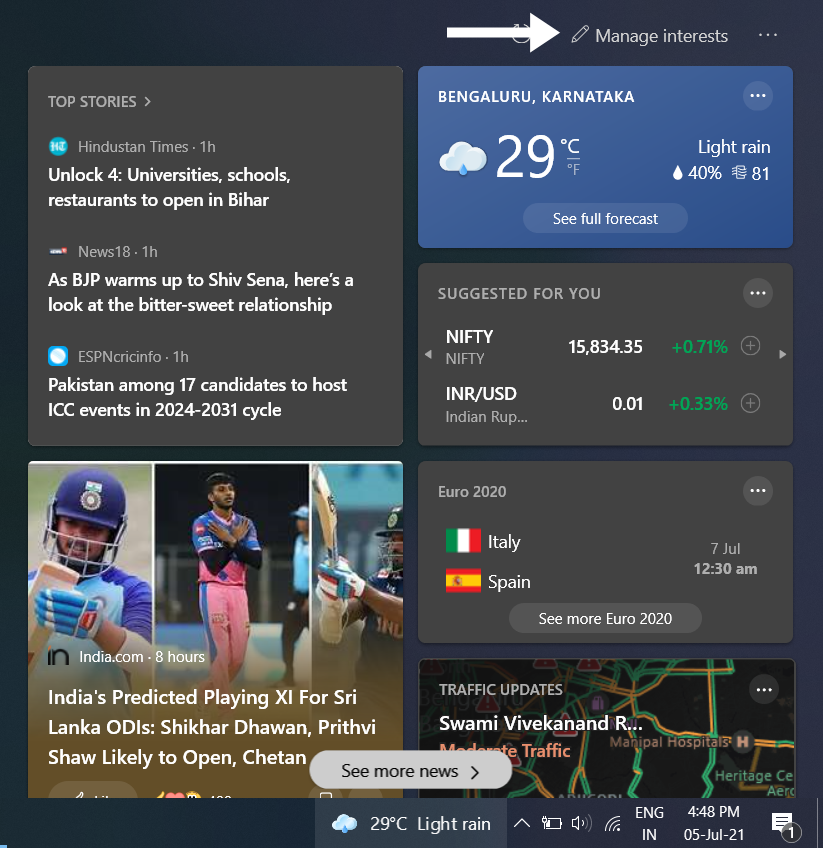 Disable News and Interests Widget, Disable News and Interests Widget on Windows 10 taskbar