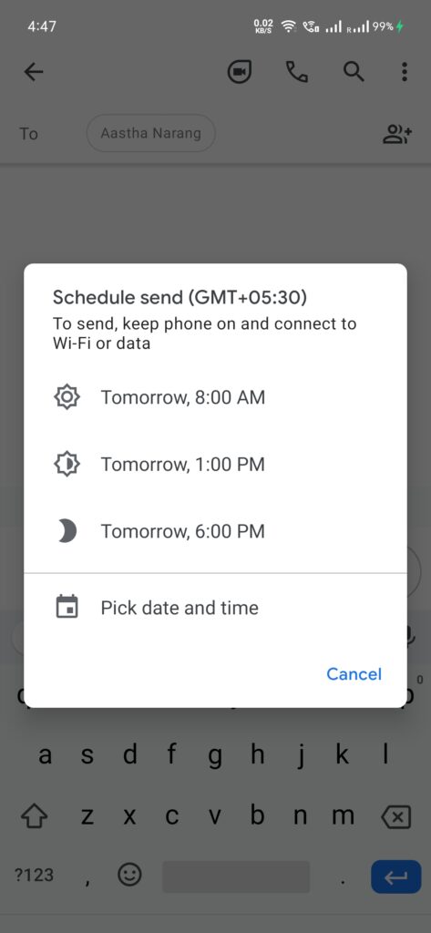 Sched­ule Text Mes­sages on Android, Sched­ule Text Mes­sages Android, Android Text Mes­sage Sched­uleing
