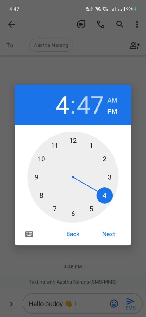 Sched­ule Text Mes­sages on Android, Sched­ule Text Mes­sages Android, Android Text Mes­sage Sched­uleing